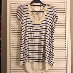 Striped Anthro top with silk back